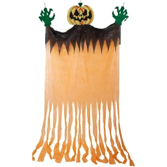 Northlight Scary Jack-O-Lantern Hanging Halloween Decoration - 11' image {1}