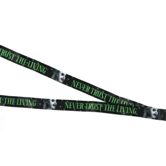 Beetlejuice Never Trust The Living Lanyard ID Holder, Rubber Charm And Sticker image {1}