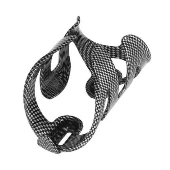 Unique Bargains Bicycle Water Drink Cup Bottle Holder Cages Rack Carbon Fiber Pattern Black 2 Pcs image {5}