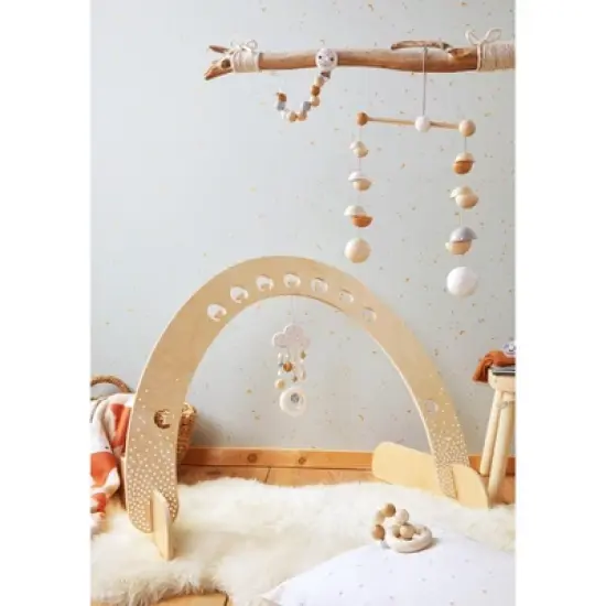 HABA Baby Gift Set Dots with Natural Wood Pacifier Chain and Clutching Toy image {2}