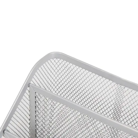 Mesh Medium Desktop Organizer Silver - Brightroom&trade;: Steel Desk Tool Holder, Office Supplies, 7"x7"x6" image {2}