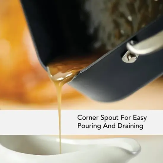 KitchenAid Hard Anodized Induction 13"x15.75" Roaster with Nonstick Rack: Turkey Roasting Pan, Oven-Safe, Matte Black image {2}