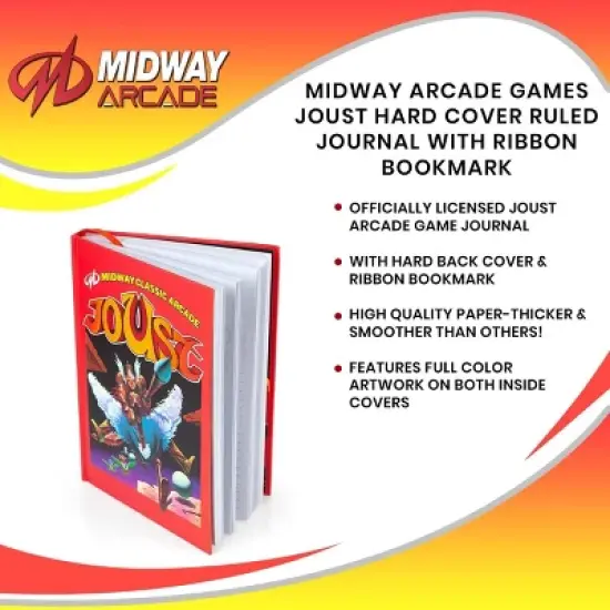Crowded Coop, LLC Midway Arcade Games Joust Hard Cover Ruled Journal With Ribbon Bookmark image {6}
