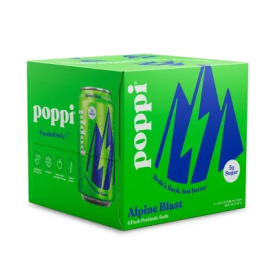 Poppi Alpine Blast Prebiotic Beverage - 4pk/12 fl oz Cans image {6}