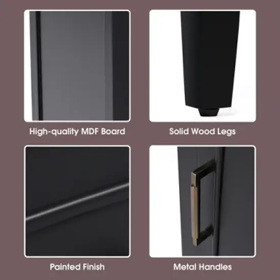 Modern Bathroom Vanity with Ceramic Sink, Bathroom Cabinet with Drawers, Solid Acacia Wood Frame and MDF Board - ModernLuxe image {5}