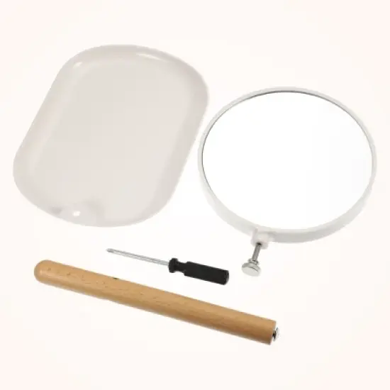 Unique Bargains Home Vanity Rotatable 1X/3X  Magnifying Cosmetic Mirror with Storage Tray image {5}