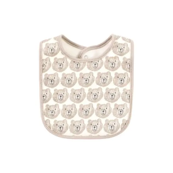 Hudson Baby Cotton Bib and Sock Set, Snuggle Bear, One Size image {4}