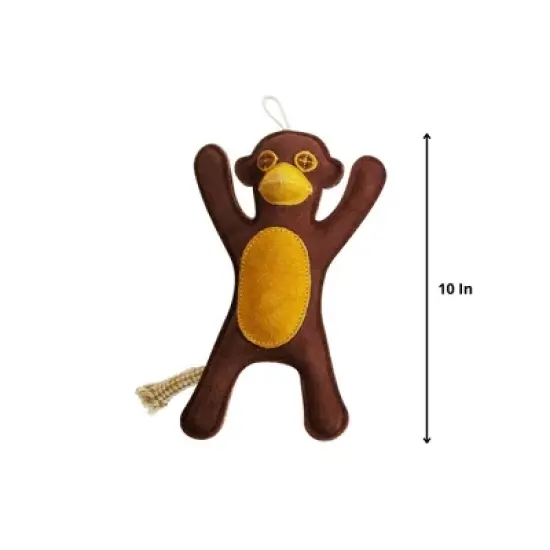American Pet Supplies 11.5-Inch Eco-Friendly Monkey Natural Leather Dog Chew Toy image {1}