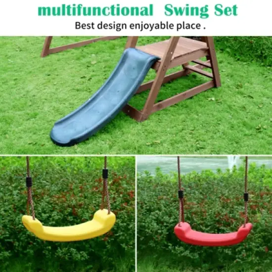 Dexmalle Wood Swing Set for Backyard image {3}