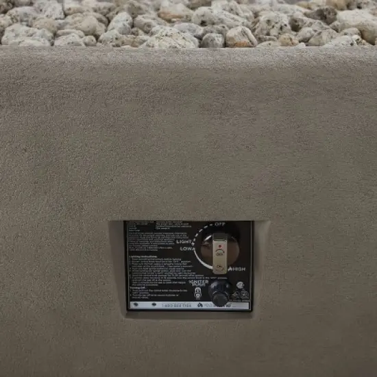 Riverside Large Oval Fire Bowl - Glacier Gray - Real Flame image {3}