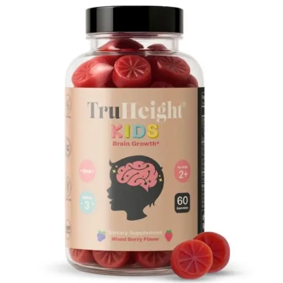 TruHeight Kids Brain Growth Gummies (Ages 2+) All Natural Kids & Toddler Vitamins - Omega-3, DHA Multivitamin - Brain & Memory Supplements image {9}