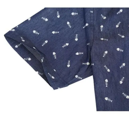 INSPIRE CHIC Men's Short Sleeve Button Down Summer Shirt image {3}