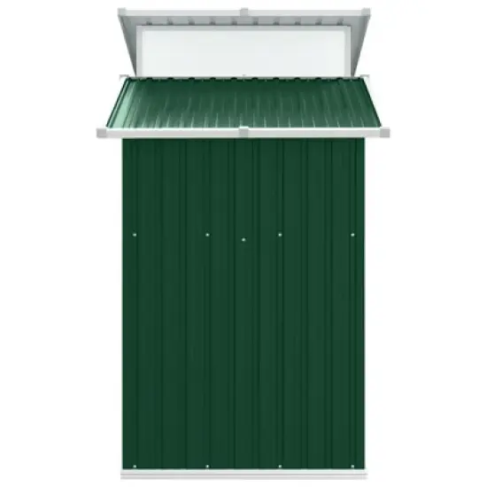 vidaXL Storage Shed Outdoor Garden Shed for Furniture Storage Galvanized Steel - Green image {4}