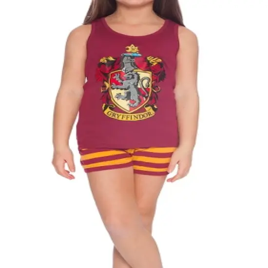Harry Potter Girls Gryffindor House Crest Tank Top and Short Pajama 2pc Set image {1}
