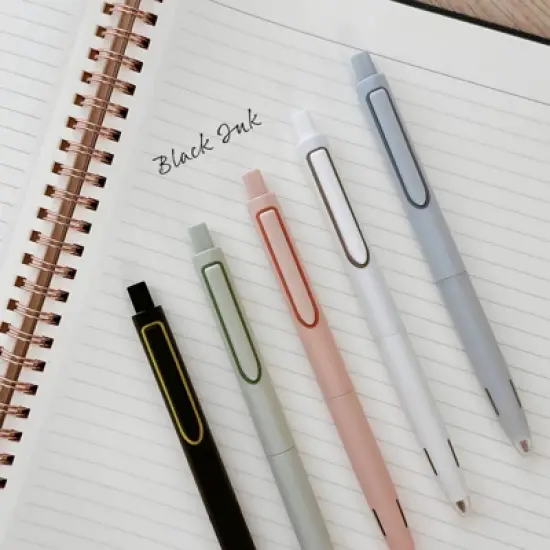 Wrapables Whisper Motion Silent Retractable Gel Pen Set (5 Pack), 0.5mm Fine Point, for Home, Office, Work image {3}