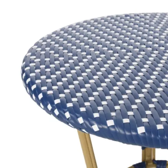 Paul 3pc Outdoor Aluminum French Bistro Set - Dark Teal/White/Bamboo - Christopher Knight Home image {10}