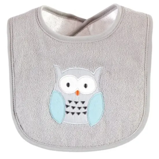 Hudson Baby Unisex Baby Cotton Terry Drooler Bibs with Fiber Filling, Neutral Woodland, One Size image {2}