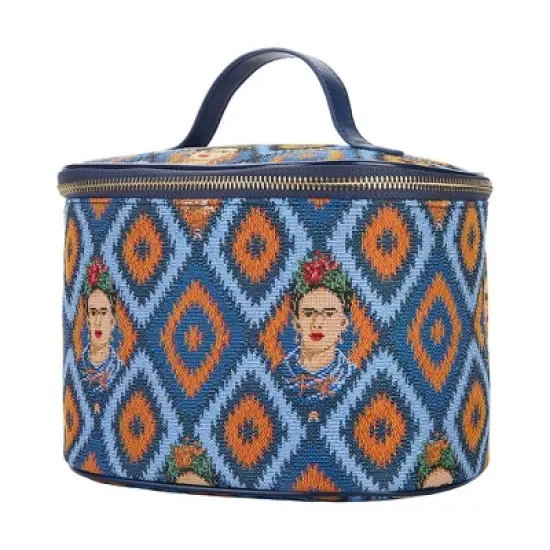 Signare USA Frida Kahlo Icon Blue Toiletry Vanity Bag image {5}