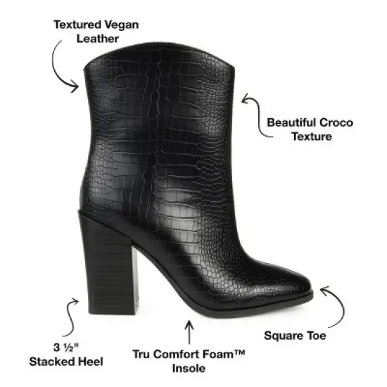 Journee Collection Womens Brekinn Tru Comfort Foam Pull On Stacked Heel Booties image {7}