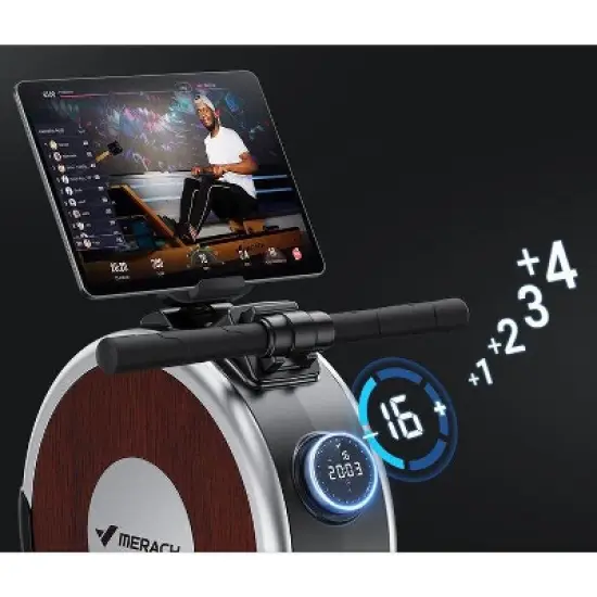 MERACH Q1S Pro Magnetic Rowing Machine Workout Full Body Fitness For Home, Dual Slide Rail with Max 350lbs Weight Capacity, App Compatible image {7}