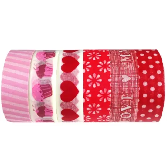 Wrapables Japanese Washi Masking Tape Collection, Premium Value Pack (Set of 6) image {32}