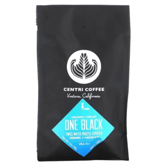 Centri Coffee, Organic One Black, Caramel + Chocolate, Whole Bean, Decaf, 12 oz (340 g) image {2}