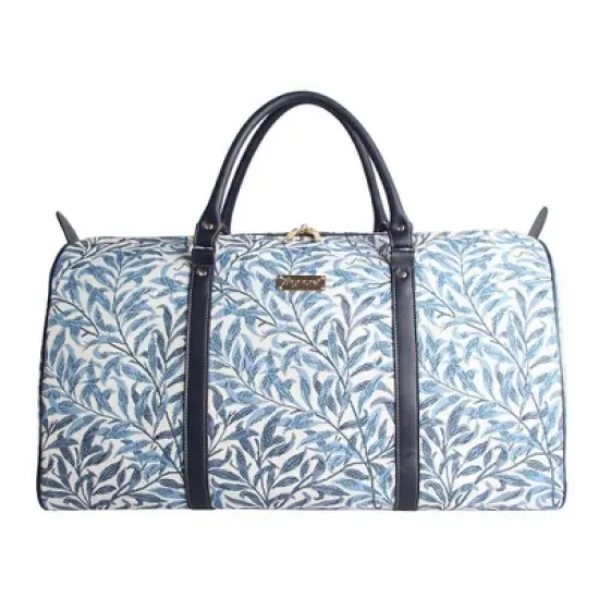 Signare USA William Morris Willow Bough Blue Floral Big Holdall/Duffel Bag image {8}