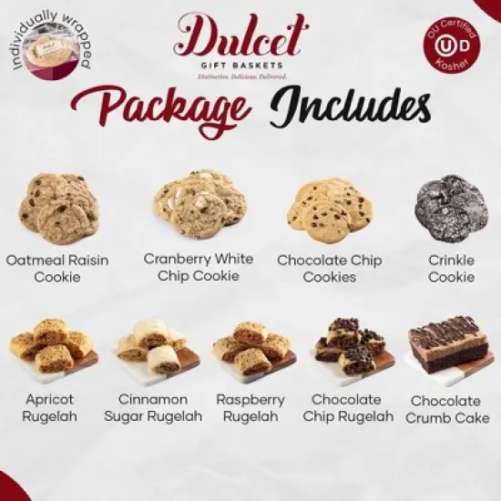 Thinking of You Gift Baskets, Cake and Cookies Gift Basket, Gourmet Gift Baskets For Friends, Relative, Father, Mens & Womens by Dulcet Gift Baskets image {5}