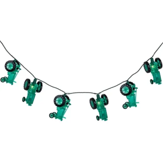 Northlight 10 Green Tractors Clear White String Light Set - 6' Green Wire image {3}
