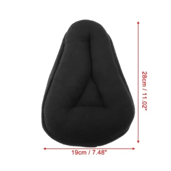 Unique Bargains Bike Bicycle Thickened Saddle Seat Cover Comfort Pad Padded Soft Cushion Plush Black image {3}