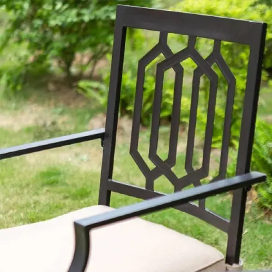 3pc All-Weather Metal/Steel Set with 2 Chairs & Round Table - Captiva Designs image {5}