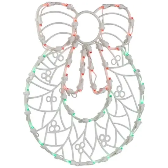 Northlight LED Lighted Wreath Window Silhouette Christmas Decoration - 16" - Red and Green image {3}