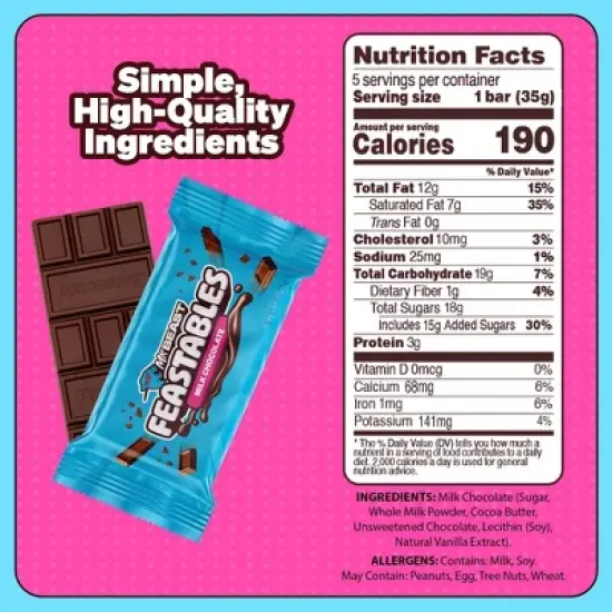 MrBeast Feastables Multipack Milk Chocolate - 5ct/175g image {4}