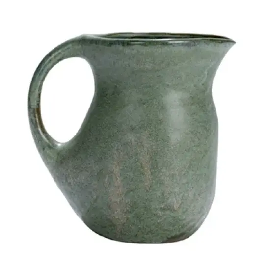 Storied Home Round Stoneware Pitcher with Reactive Glaze, Matte Teal image {8}