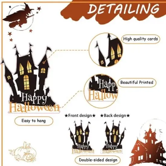 36Pcs Halloween Hanging Swirl Decorations Spider Ceiling Decor Double Sided Paper Boo Day Card Foil Streamers image {5}