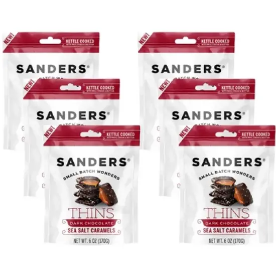 Sanders Thins Dark Chocolate Sea Salt Caramel - 6 bags, 6 oz each image {5}