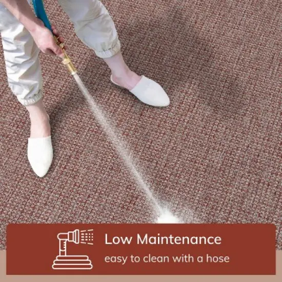 Well Woven Woden Indoor/Outdoor Flat Weave Pile Solid Border Area Rug image {8}