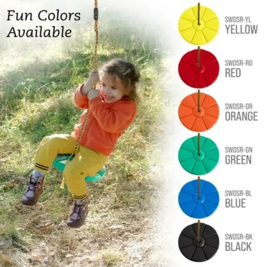 Cool Disc Tree Swing Seat Accessory Set with Adjustable Rope - Fully Assembled image {6}