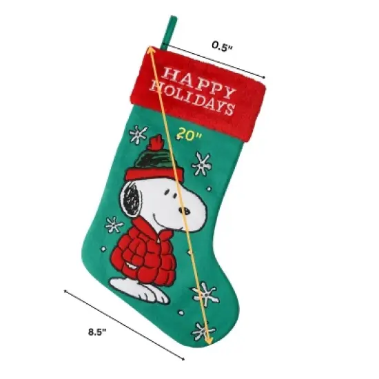 Snoopy in Puffer Jacket Embroidered Christmas Stocking image {2}