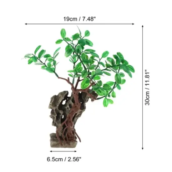 Unique Bargains Aquarium Plants Decoration Artificial Aquatic Plant Green 11.81" 1 Pcs image {3}