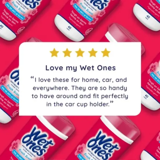 Wet Ones Antibacterial Hand Wipes Canister - Fresh Scent - 40ct image {5}