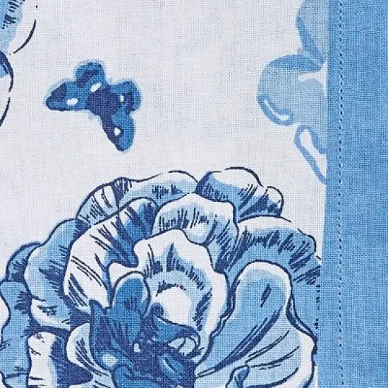 Patricia Heaton Home Blue Florals And Flitters Printed Napkin Set of 4 image {2}