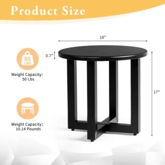 Karl Home Patio Black Round Metal Side Table image {6}