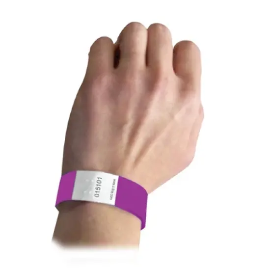 C-Line&reg; DuPont&trade; Tyvek&reg; Security Wristbands, Purple, 100 Per Pack, 2 Packs image {2}