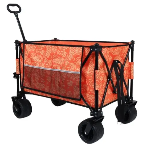 YONWAY Heavy-Duty All-Terrain Folding Utility Wagon Cart with Large Beach Wheels, Adjustable Handle,480lbs Capacity,for Camping, Beach image {13}