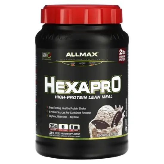 ALLMAX Hexapro&trade;, High-Protein Lean Meal, Cookies & Cream, 2 lbs (907 g) image {4}