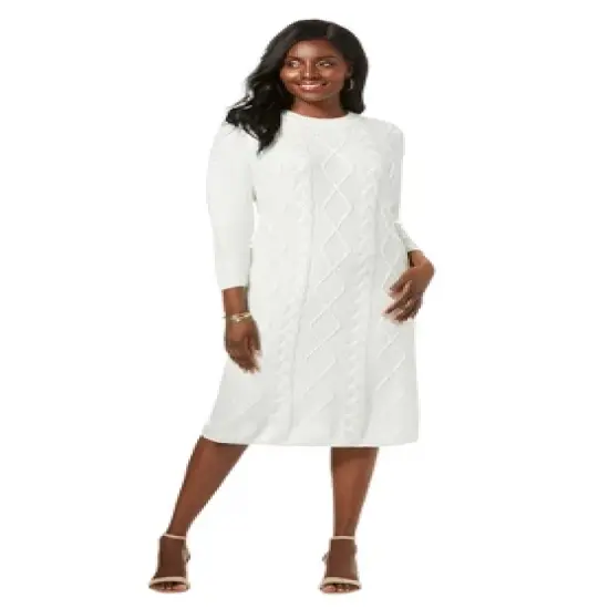 Jessica London Women&rsquo;s Plus Size Cable Sweater Dress image {1}