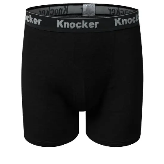 Knocker Men's 100% Plush Waistband Classic Style Cotton Underwears Boxer Briefs - 4 Pack image {5}