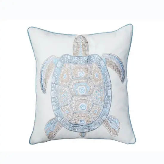 RightSide Designs Sea Glass Dolphin Indoor/Outdoor Throw Pillow image {5}