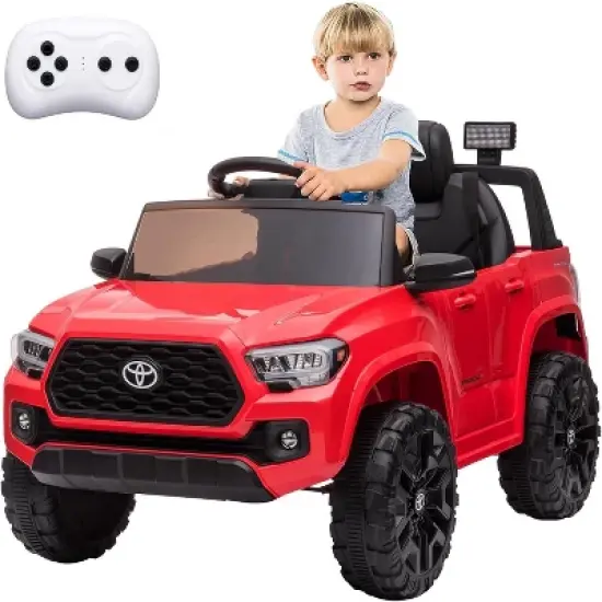 Officially Licensed Toyota Tacoma Car, 12V Battery Powered Electric Car with Remote Control, Spring Suspension Safety Belt image {9}